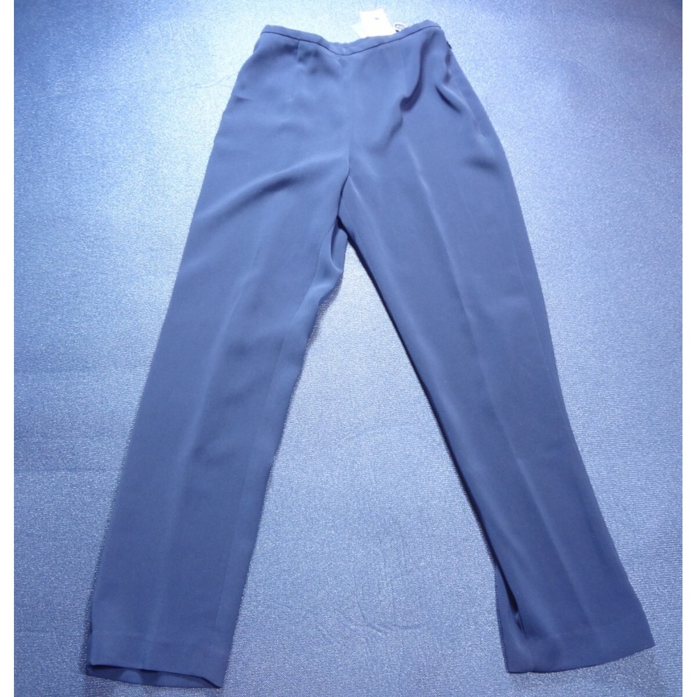 Precis Petite Womens Straight Stretch NO Pockets Trousers Pants Sz 10 Dark Blue